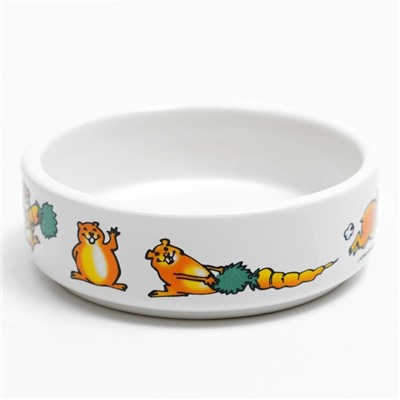 Миска для грызунов «Лакомство», 80 мл, 8.5×3 см, керамика, белая