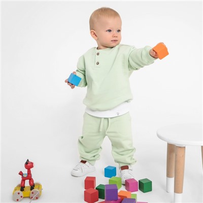 Толстовка детская MINAKU: Basic Line BABY, рост 86-92 см, шалфей