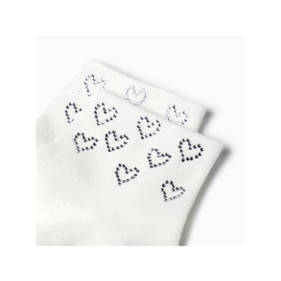 Носки женские KAFTAN «Сердечки», размер 36-39 (23-25 см), белые