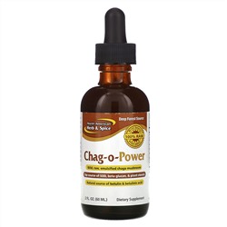North American Herb & Spice, Chag-O-Power, Wild, Raw Emulsified Chaga Mushroom, 2 fl oz (60 ml)