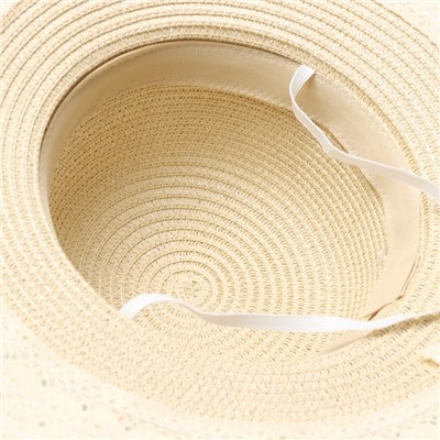 Шляпа женская с кружевом MINAKU, бежевая, размер 58