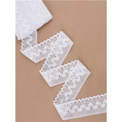 Кружево вязаное, 65 мм × 10±1 м, белое