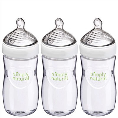NUK, Simply Natural, бутылочки, от 1 месяца, 3 штуки, 9 унц. (270 мл) каждая