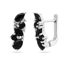 Серьги из серебра сапфир корунд, Аделина