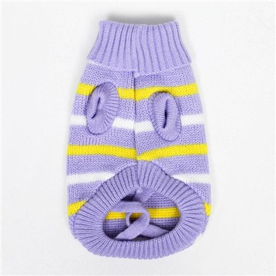 Свитер «Полоски», размер 2XL, ДС 41, ОШ 41, ОГ 36-60 см, сиреневый