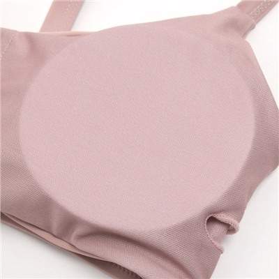 Купальник раздельный со стразами женский MINAKU, бежевый, размер 48