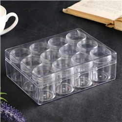 Баночка для мелочей «Круг», пластик, набор 12 шт., 4.8×3.7×3.7 см