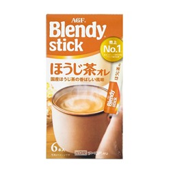 Растворимый зелёный чай Ходзича с молоком в стиках Blendy Stick AGF, Япония, 58,2 г (9,7 г х 6 шт.) Акция
