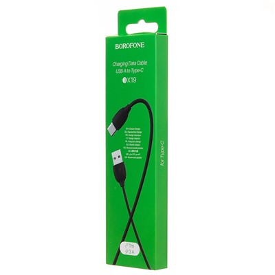 Кабель USB - Type-C Borofone BX19 20W 100см 3A  (black)