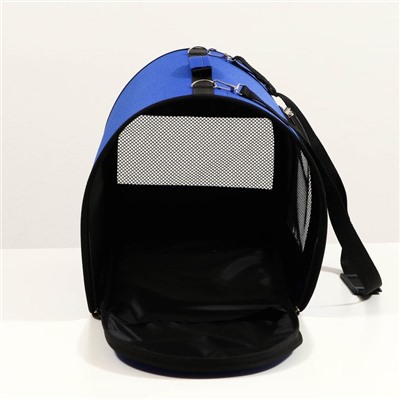 Сумка - переноска для животных, 49×30×35 см, 2 входа, синяя