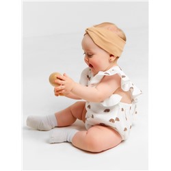 Комбинезон с рюшами Крошка Я Муслин, рост 62-68 см, молочный