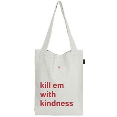 Сумка-шоппер на молнии "COTTON KINDNESS" 38х44х6 см белый хлопок, с карманом внутри  LXSPCT-KD LOREX
