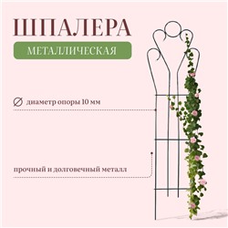 Шпалера, 200 × 54,5 × 1 см, металл, зелёная, «Декоративная»