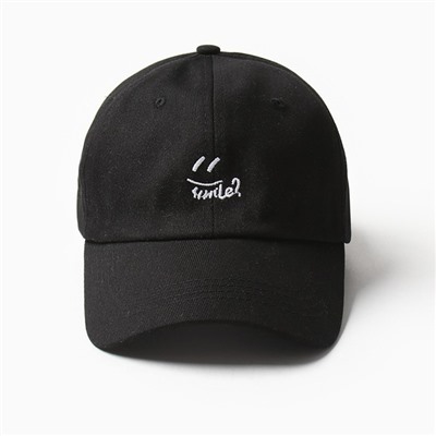 Кепка женская MINAKU Smile, чёрная, размер 54-56