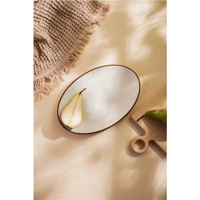 Блюдо SL Home «Волна в камне», 30.5×20 см, фарфор, белое