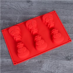 Форма для выпечки 6 ячеек силиконовая Новогодняя / HL-088 /уп 200/ 0.115/ 27*17*2,5