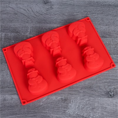 Форма для выпечки 6 ячеек силиконовая Новогодняя / HL-088 /уп 200/ 0.115/ 27*17*2,5