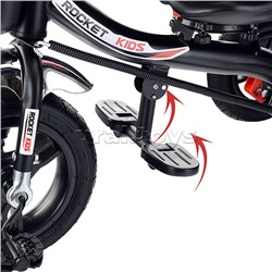 Велосипед 3-х колесный, резиновые покрышки,  красный