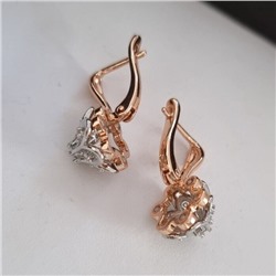 Серьги коллекция "Дубай" покрытие позолота, вставка: фианиты, арт.947.742
