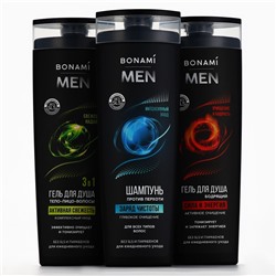 Гель для душа 3в1 For men, активная свежесть, 400 мл, BONAMI