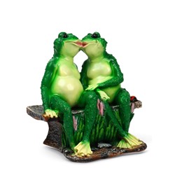 Садовая фигура из полистоуна «Лягушки на лавочке», 32×20×30 см
