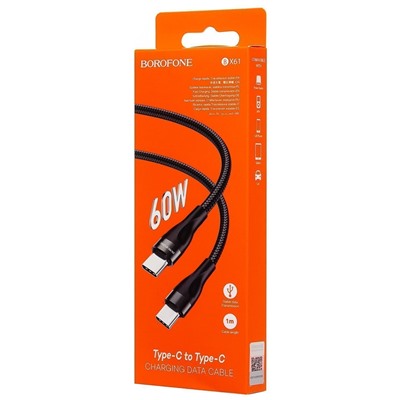 Кабель Type-C - Type-C Borofone BX61 15W 100см 3A  (black)