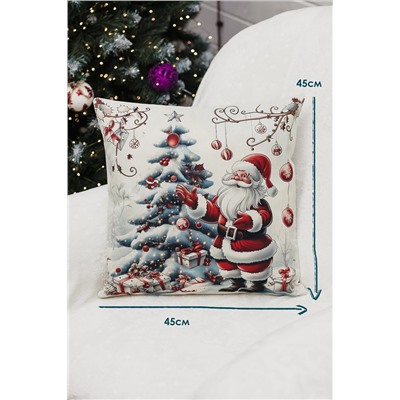 Наволочка декоративная новогодняя 2 шт рогожка НАТАЛИ, 1221265
