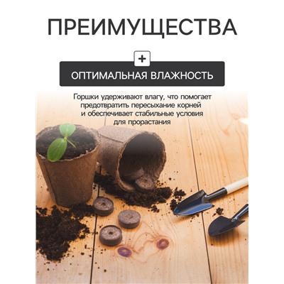 Набор для рассады: торфяной горшок 6 × 6 см, кассета на 40 ячеек, Greengo