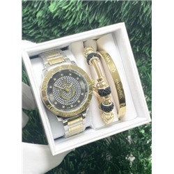 Подарочный набор для женщин часы, 2 браслета + коробка #22864413