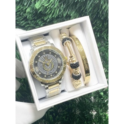 Подарочный набор для женщин часы, 2 браслета + коробка #22864413
