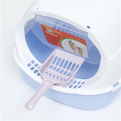 Туалет-домик 43×32×28 см, пластик, белый, синий