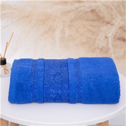 Полотенце махровое Бодринг 70×140 ± 2 см, синий, хлопок 100%, 430 г/м²