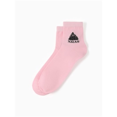 Набор новогодний подарочный KAFTAN Merry Christmas, носки размер 36-39 (23-25 см), маска для сна, открытка 2 шт.