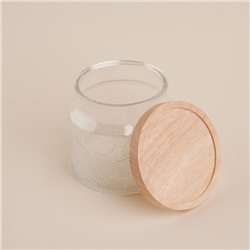 Банка для сыпучих продуктов SL Home «Ивелин», 1 л, 12×12 см, с деревянной крышкой, стекло, прозрачная