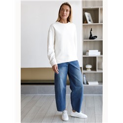 Джинсы barrel с декоративной стиркой из эластичного денима