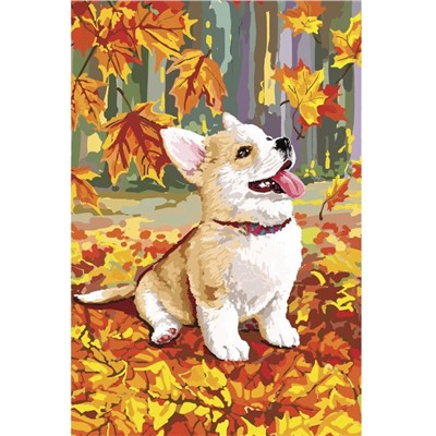 Алмазная мозаика на подрамнике с частичным заполнением «Корги», 20×30 см