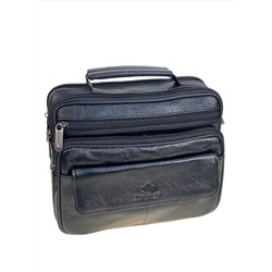 Сумка мужская из натуральной кожи, цвет черный