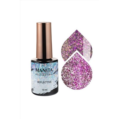 Manita Professional Гель-лак для ногтей светоотражающий с хлопьями юки / Multichrome Reflective №07, 10 мл KRISTALLER, 1120619