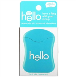 Hello, White Floss, Natural Peppermint Flavor, 54.6 yds (50 meters)