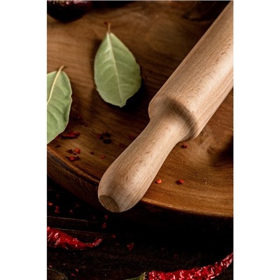 Скалка для теста, 35×4 см, дерево