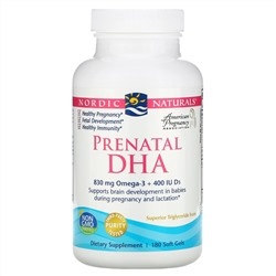 Nordic Naturals, Prenatal DHA, пренатальная ДГК, без добавок, 180 капсул