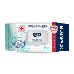 Влажные салфетки Aura Family, для всей семьи, 200 шт.