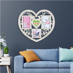 Фоторамка коллаж Сердце 41х44 см / YJ85 /уп 32/с эффектом старины 4 фото