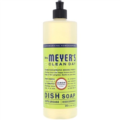 Mrs. Meyers Clean Day, Dish Soap, Lemon Verbena Scent, 16 fl oz (473 ml)
