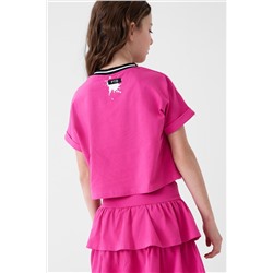 Комплект трикотажный для девочек: джемпер (футболка), юбка-шорты PLAYTODAY, 1240350