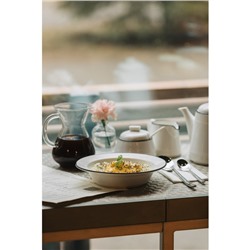 Тарелка фарфоровая обеденная Magistro «Морской бриз», 400 мл, d=20 см, цвет белый