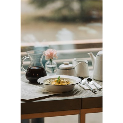 Тарелка фарфоровая обеденная Magistro «Морской бриз», 400 мл, d=20 см, цвет белый