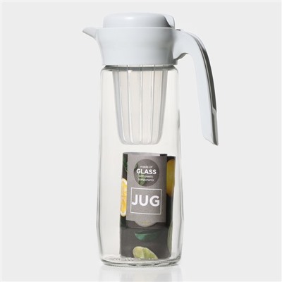 Кувшин Renga «Дэйзи», 1.5 л, 10×29 см, с пластиковым фильтром, стекло, прозрачный