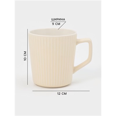 Кружки Loft, набор 4 шт., 360 мл, 12×9×10 см, фарфор, молочные