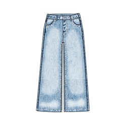 Брюки текстильные джинсовые для девочек